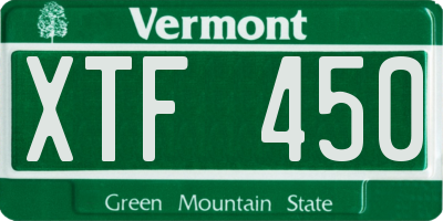 VT license plate XTF450