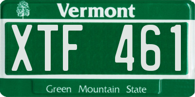 VT license plate XTF461