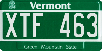 VT license plate XTF463