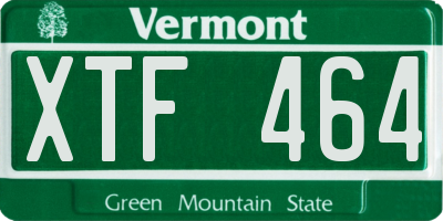 VT license plate XTF464