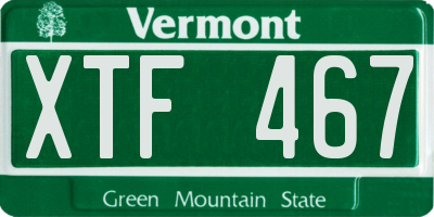 VT license plate XTF467