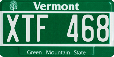 VT license plate XTF468