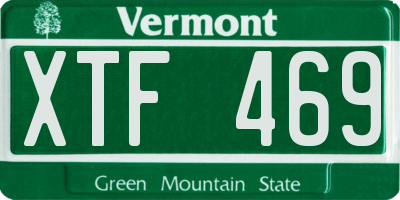 VT license plate XTF469