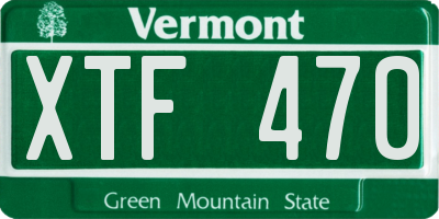 VT license plate XTF470