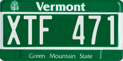 VT license plate XTF471