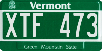 VT license plate XTF473
