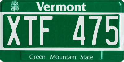 VT license plate XTF475