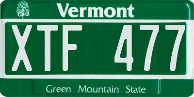 VT license plate XTF477