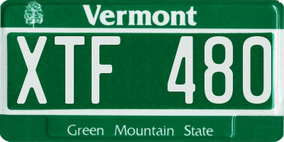VT license plate XTF480
