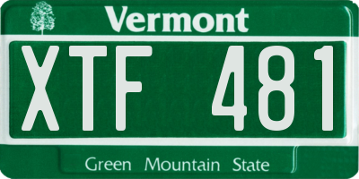VT license plate XTF481