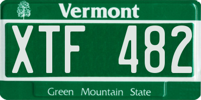 VT license plate XTF482