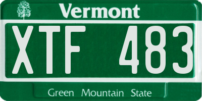 VT license plate XTF483