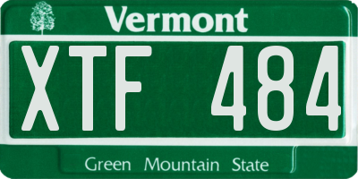 VT license plate XTF484