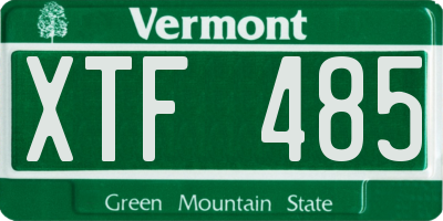 VT license plate XTF485