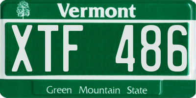 VT license plate XTF486