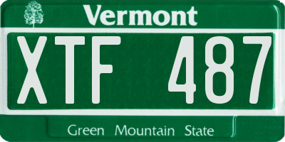 VT license plate XTF487