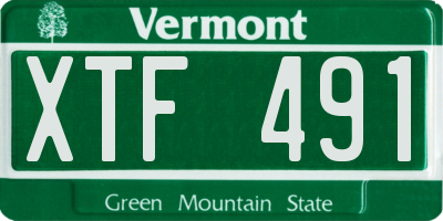 VT license plate XTF491