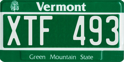 VT license plate XTF493