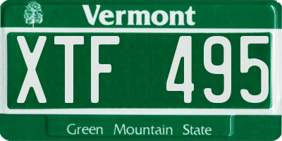 VT license plate XTF495