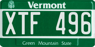 VT license plate XTF496