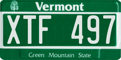VT license plate XTF497
