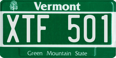 VT license plate XTF501