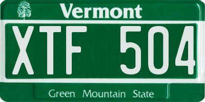 VT license plate XTF504
