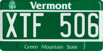 VT license plate XTF506