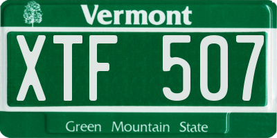 VT license plate XTF507