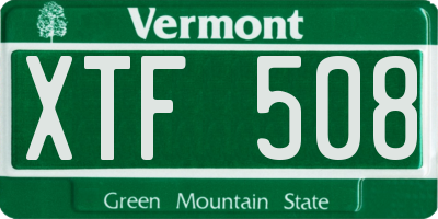 VT license plate XTF508