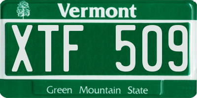 VT license plate XTF509
