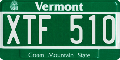 VT license plate XTF510
