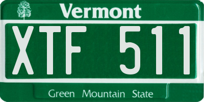 VT license plate XTF511