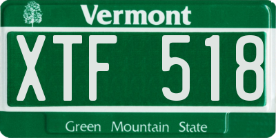 VT license plate XTF518