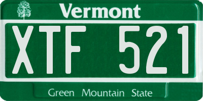 VT license plate XTF521