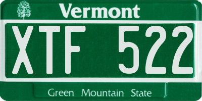 VT license plate XTF522