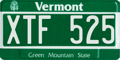 VT license plate XTF525