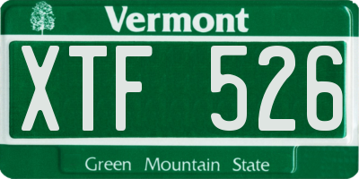 VT license plate XTF526
