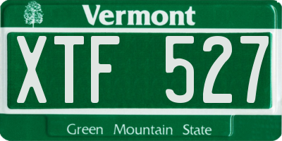 VT license plate XTF527