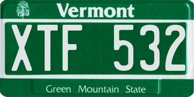 VT license plate XTF532