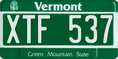 VT license plate XTF537