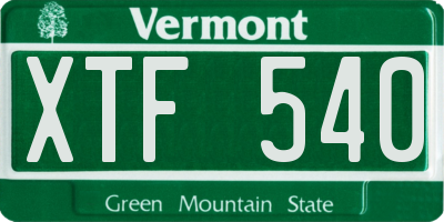 VT license plate XTF540