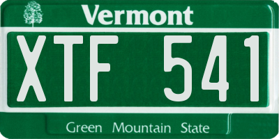 VT license plate XTF541