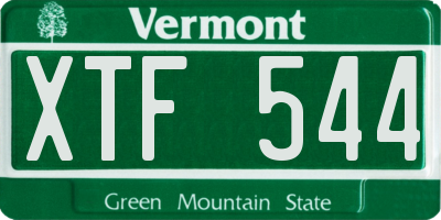 VT license plate XTF544