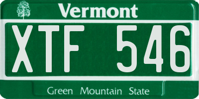 VT license plate XTF546