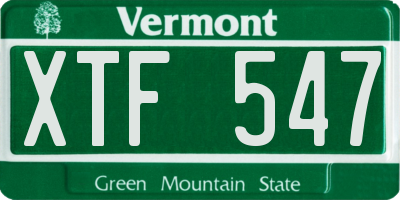 VT license plate XTF547