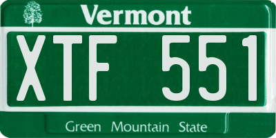 VT license plate XTF551