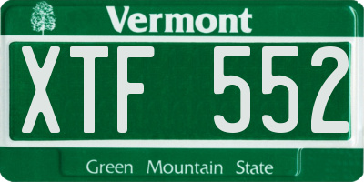 VT license plate XTF552