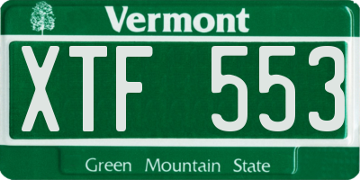 VT license plate XTF553