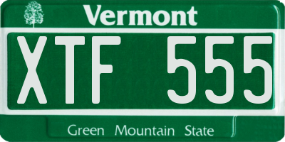 VT license plate XTF555